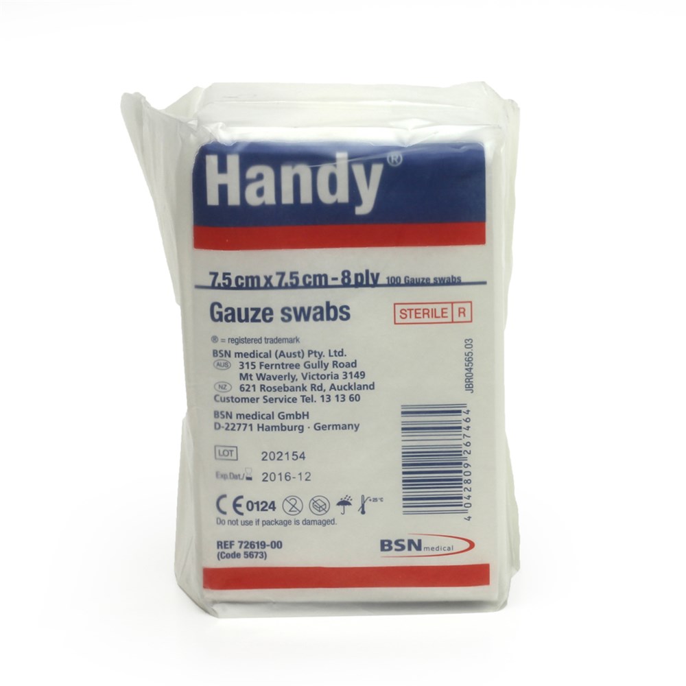 Handy Gauze Swabs Sterile 7.5 x 7.5cm 8 Ply SSS Australia SSS