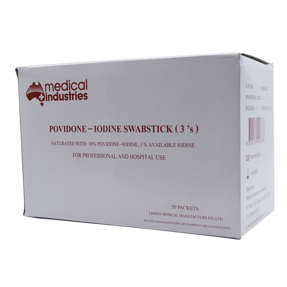 Povidone Iodine Swab Sticks B50 (3's) 10 SSS Australia SSS