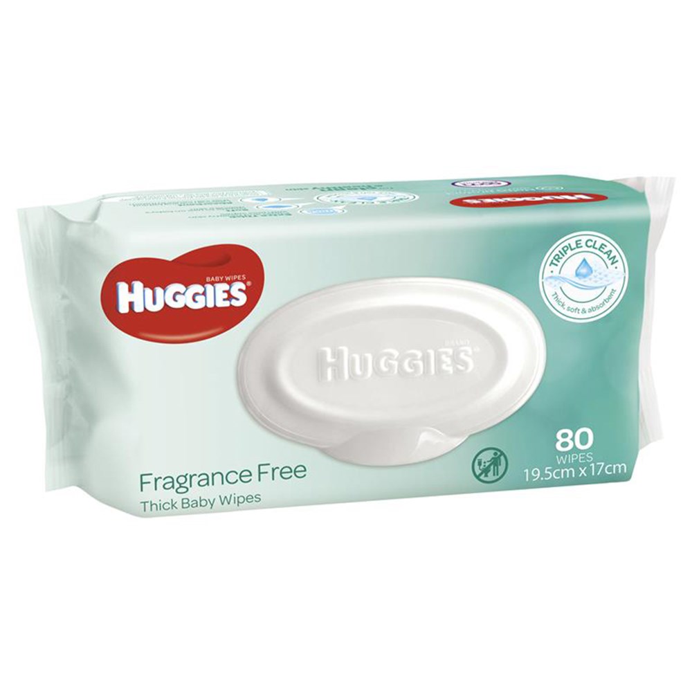 Huggies Baby Wipes Unscented Refills (4 x 80) 24391 SSS Australia