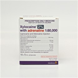 Xylocaine Adren 2% 5 x 20ml Theatre Pack (00129) SM