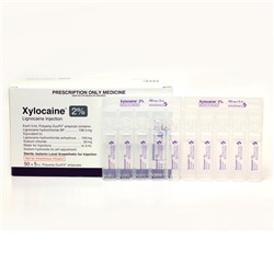 Xylocaine Plain 2% 50 x 5ml Poly Amps SM