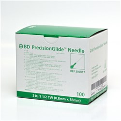Needles B.D. 21G x 38mm BOX100