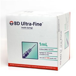 Syringes B.D. 1ml 29G x 12.7mm (0.33mm) U100 BOX100