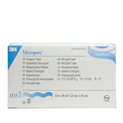 Micropore Surgical Tape 25mm x 9.1m Dispenser Pack 1535-1 BOX12