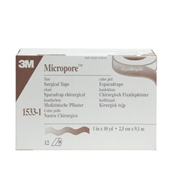 Micropore Surgical Tape 25mm x 9.1m Skin Tone 1533-1 BOX12
