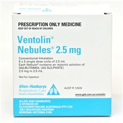 Ventolin Nebules 2.5mg 20 x 2.5ml SM BOX20