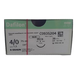 Sutures Nylon Dafilon Braun 4/0 DS 19mm 3/8 RC 75cm Blue BOX36