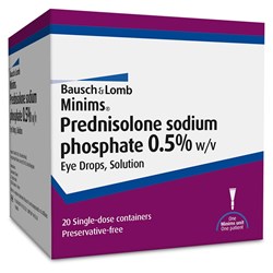 Minims Prednisolone 0.5% Eye Drops SM Minims for NON Metropolitan Deliveries are SHIPPED SEPARATELY BOX20