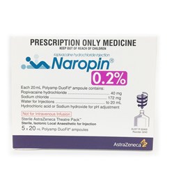 Naropin 0.2% 5 x 20ml Polyamp Theatre Pack SM
