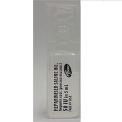 Heparinised Saline 50Iu 50 x 5ml SM BOX50