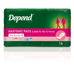 Depend Pad Anatomic Normal 16 x 4 19940 CTN64