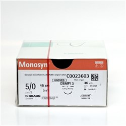 Sutures Monosyn Braun 5/0 DSMP 13mm 3/8 RC 45cm Undyed BOX36