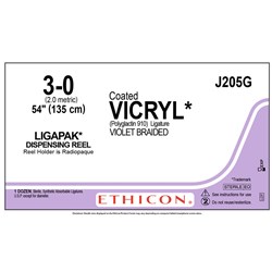 Sutures Vicryl Plus Ethicon 3/0 135cm No Needle Ligapak Violet BOX12