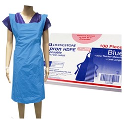 Aprons Disposable Blue 71 x 117cm (Dispenser Box) BOX100