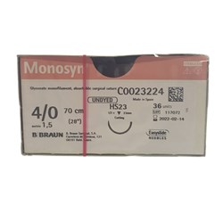 Sutures Monosyn Braun 4/0 HS 23mm 1/2 RC 70cm Undyed BOX36