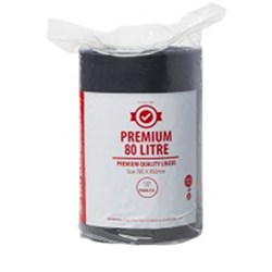 Garbage Bags Black Premium H/D 80L 760mm x 950mm Gusseted CTN250