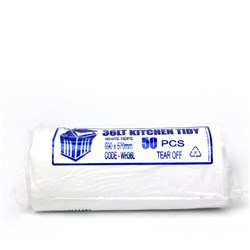 Garbage Kitchen Tidy Bin Liners Large 36L 58 x 66cm Roll PKT50