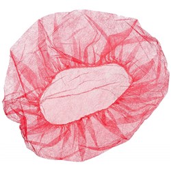 Bouffant Cap Red Light Weight (Beret) BOX250