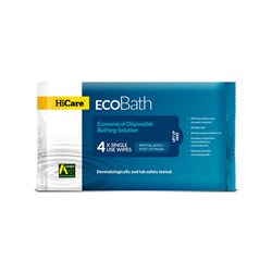 Hicare Eco Bath Wipes Resealable 4 Cloth Packs HCEB450 CTN50
