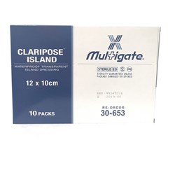 Multigate Claripose Island Waterproof Dressings 10 x 12cm BOX10
