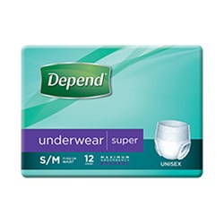 Depend Super Unisex Underwear Medium 19615 CTN48