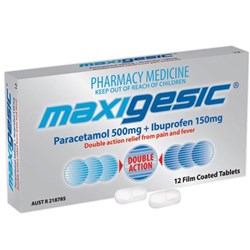 Maxigesic Paracetamol & Ibruprofen 500mg & 150mg SM BOX30