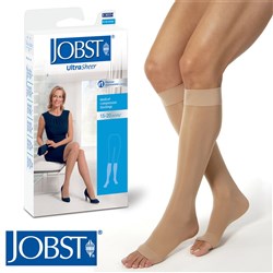 Jobst Ultrasheer Knee High Open Toe 15-20mmHg Small Beige Pair