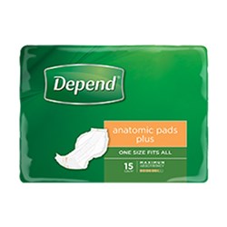 Depend Pad Anatomic Plus 4 x 15 19946 CTN60