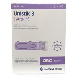Unistik 3 Comfort Lancet 1.8mm x 28g B100