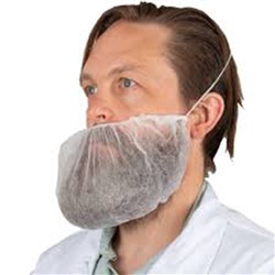 Beard Cover Disposable White Ear Loop L/Free BOX100