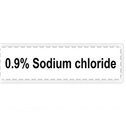 Label 0.9% Sodium Chloride 10mm x 37mm White