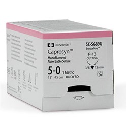Sutures Caprosyn 4/0 13mm P-13 3/8 RC 45cm Undyed BOX12