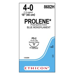 Sutures Prolene Eth 4/0 PS-2 19mm 3/8 Prec RC 45cm Bl BOX36