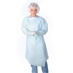 Gown Thumbs Up Isolation Large Blue Medline BOX15