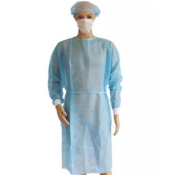 Gown Elastic Cuff Non-Sterile Waterproof Blue CTN50