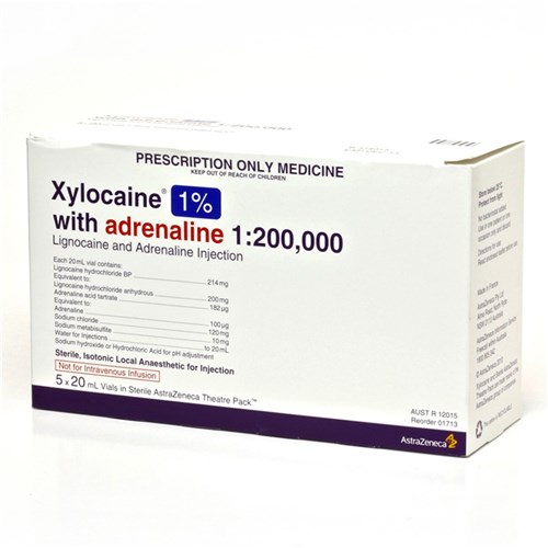 Xylocaine Adren 1% 5 x 20ml Theatre Pack  SM