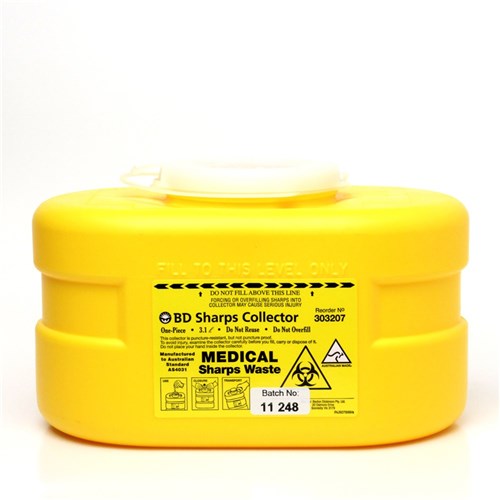 Bio-Hazard Collector B.D. Sharps 3.1 litre One Piece