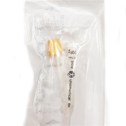 Foley Cath Std  Silicone 2 Way 20Fr 40cm Yellow 5-10ml Balloon