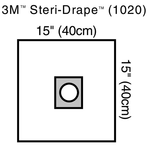 Steri-Drape Small Drape 40 x 40cm with Adhesive Aperture 1020