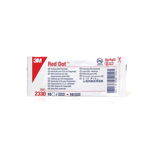 Red Dot Resting ECG Electrode Gentle Adhesive 2330 (Red)