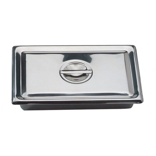 S/Steel Ware Instrument Tray with Lid 200 x 130 x 50mm
