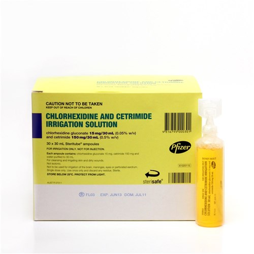 Chlorhexidine/Cetrimide 0.05% 0.5% 30 x 30ml Irrigating