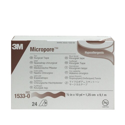 Micropore Surgical Tape 12mm x 9.1m Skin Tone 1533-0