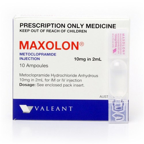 Maxolon(Metoclopramide) Ampoules 10mg 10 x 2ml SM