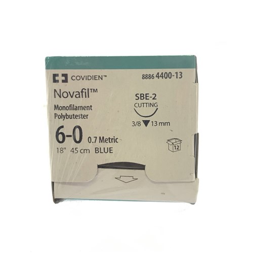 Sutures Novafil 6/0 13mm SBE-2 3/8 RC 45cm Blue 4400-13