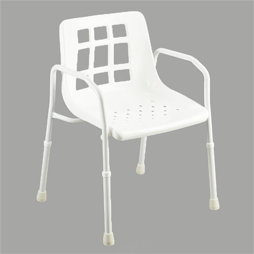 Shower Chair Plastic/Steel Frame Adjust Height 40-55cm 125kg