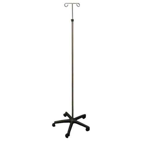 I.V. Stand 2 Hanger Mobile S/Steel Adjustable Height