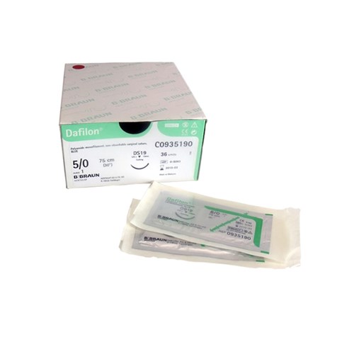 Sutures Nylon Dafilon Braun 5/0 DS 16mm 3/8 RC 75cm Blue