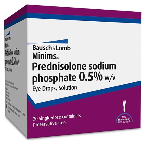 Minims Prednisolone 0.5% Eye Drops SM Minims for NON Metropolitan Deliveries are SHIPPED SEPARATELY