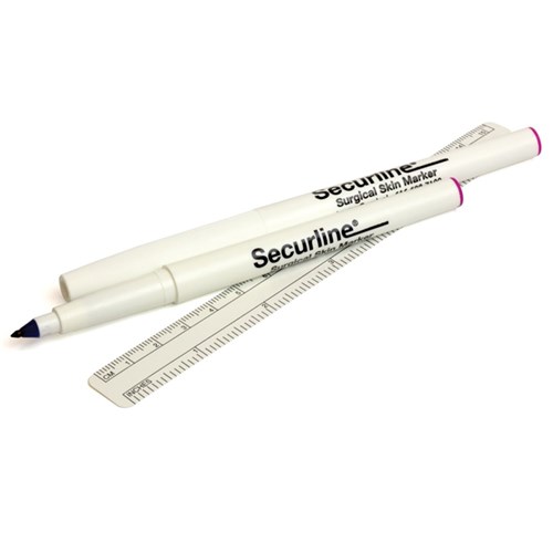 Skin Marking Pen Secureline Violet with Ruler Sterile